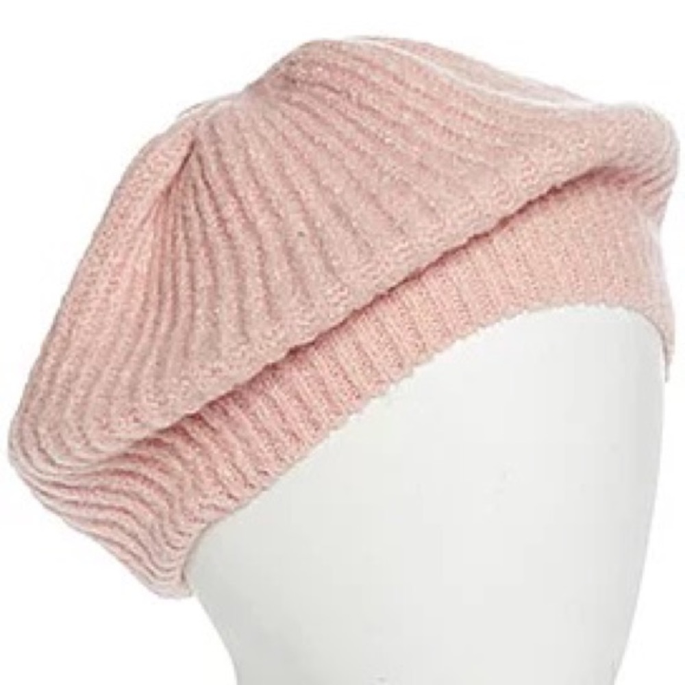 Cashmere-Feel Light Pink Beret — NWT!